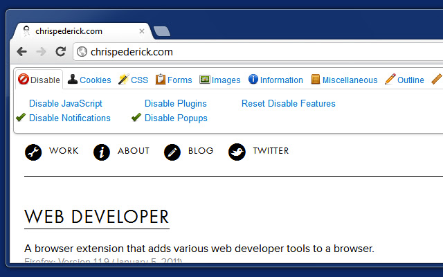 Web Developer Toolbar